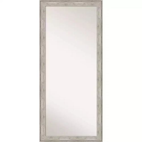 29" x 65" Crackled Framed Full Length Floor/Leaner Mirror Metallic - Amanti Art: Polystyrene Frame, Wall Mountable