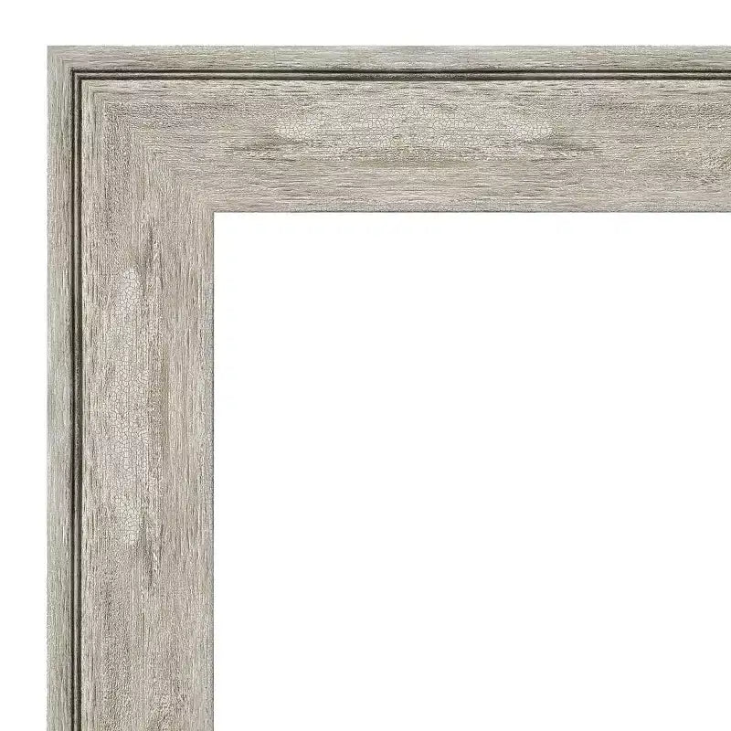 29" x 65" Crackled Framed Full Length Floor/Leaner Mirror Metallic - : Polystyrene Frame, Wall Mountable