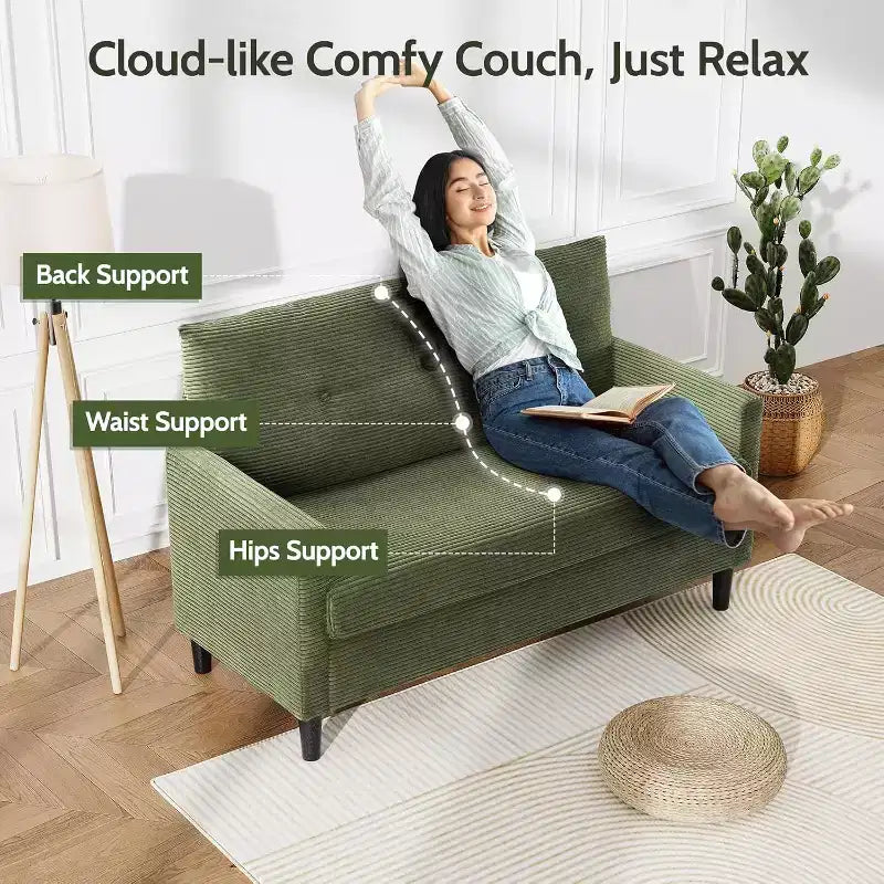 50 Loveseat Sofa,Tool-Free Setup Small Couches