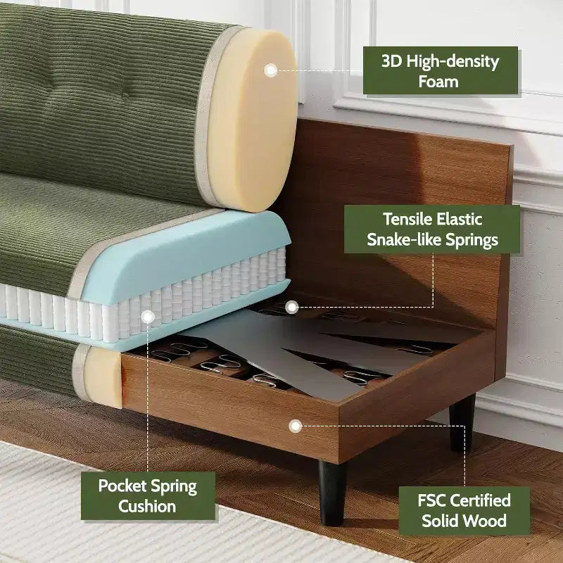 50 Loveseat Sofa,Tool-Free Setup Small Couches