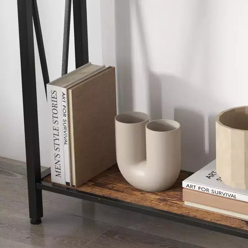 Console Table with Storage, Narrow Entryway Table C Rustic Side Table with Metal Frame for Hallway, Living Room, Bedroom