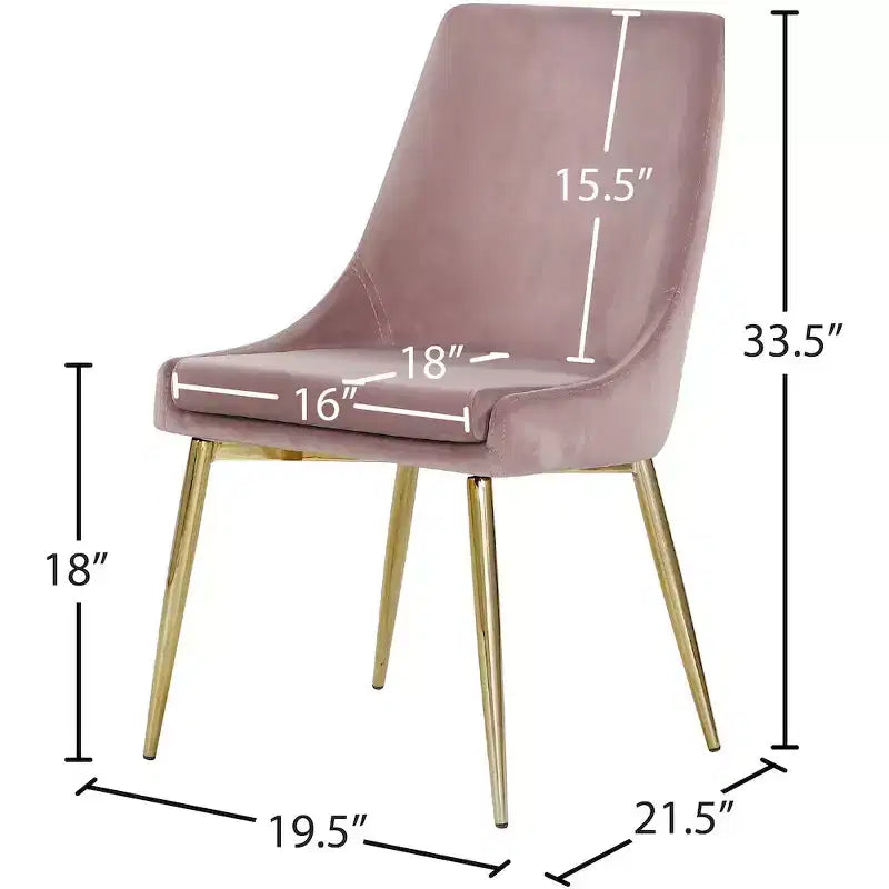 Karina Velvet Dining Chair, Set of 2