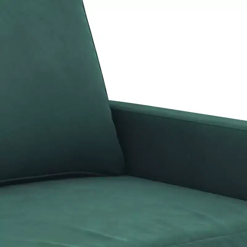 Stylish 2-Seater Sofa in Dark Green - Velvet Upholstery - Modern Design for Living Room, Office or Lounge Area - Comfortable Foam-Filled Seats