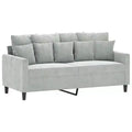 vidaXL Luxurious 2-Seater Sofa in Light Gray Velvet - Comfortable Thickly-Padded Seat with Sturdy Metal Frame and Modern Design