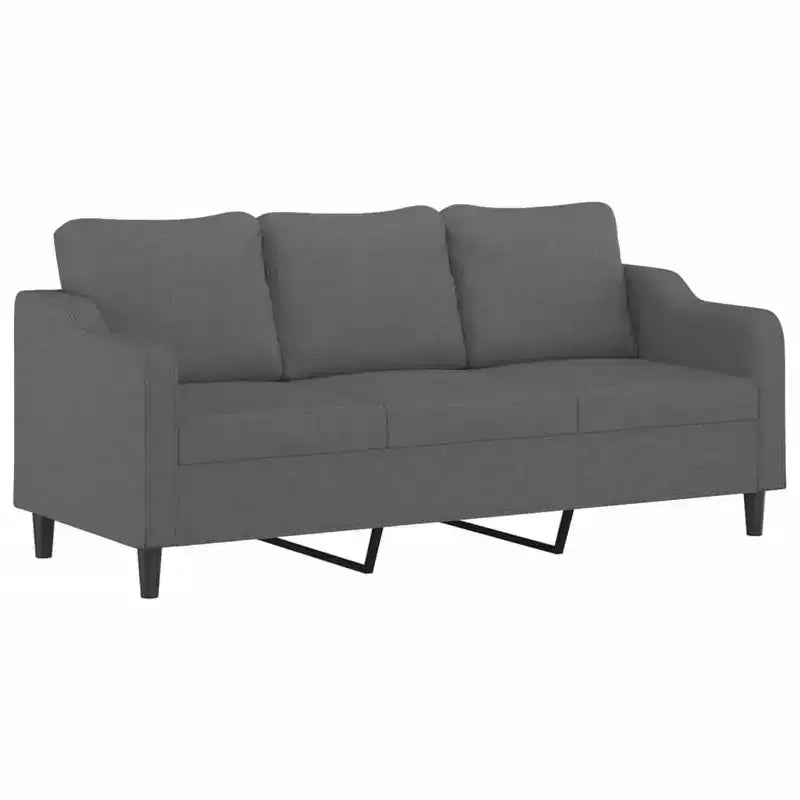 vidaXL Modern 2-Seater Sofa in Dark Grey Fabric with Metal Frame - Comfortable Padded Seating for Lounge Area or Living Room