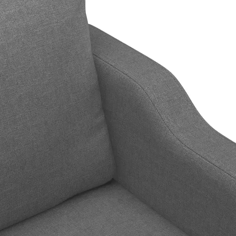 Modern 2-Seater Sofa in Dark Grey Fabric with Metal Frame - Comfortable Padded Seating for Lounge Area or Living Room