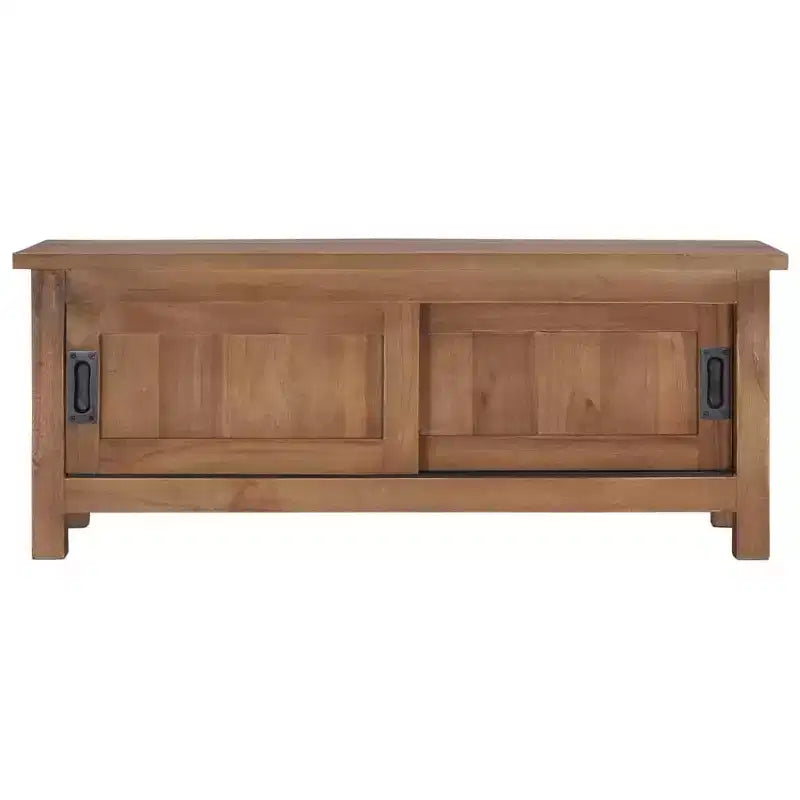 TV Cabinet Natural Teak Solid Teak Wood Medium Teak TV Cabinet