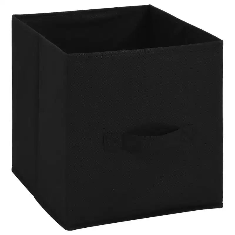 Modern Black Storage Cabinet with 4 Fabric Baskets - 24.8x11.8x28 Steel Frame Sideboard - Portable and Versatile Home Dcor