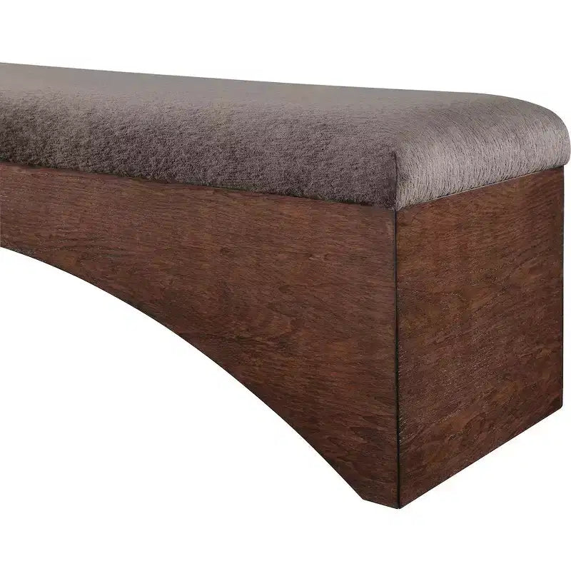 Lawson Velour Fur Fabric Bench