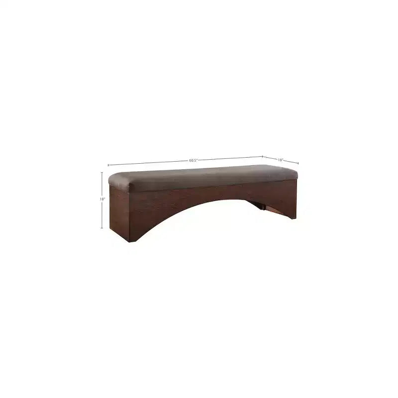 Lawson Velour Fur Fabric Bench