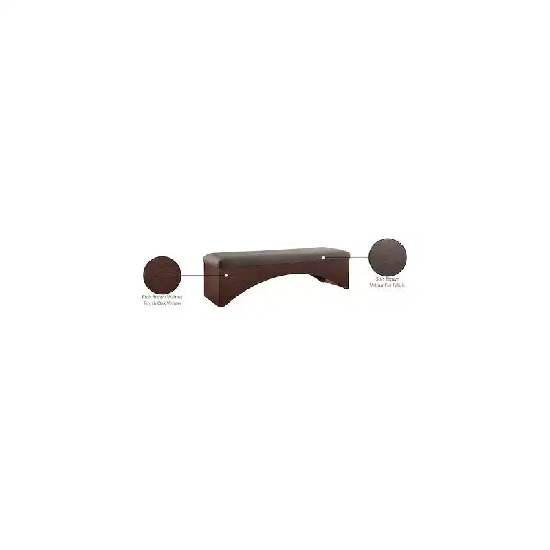 Lawson Velour Fur Fabric Bench