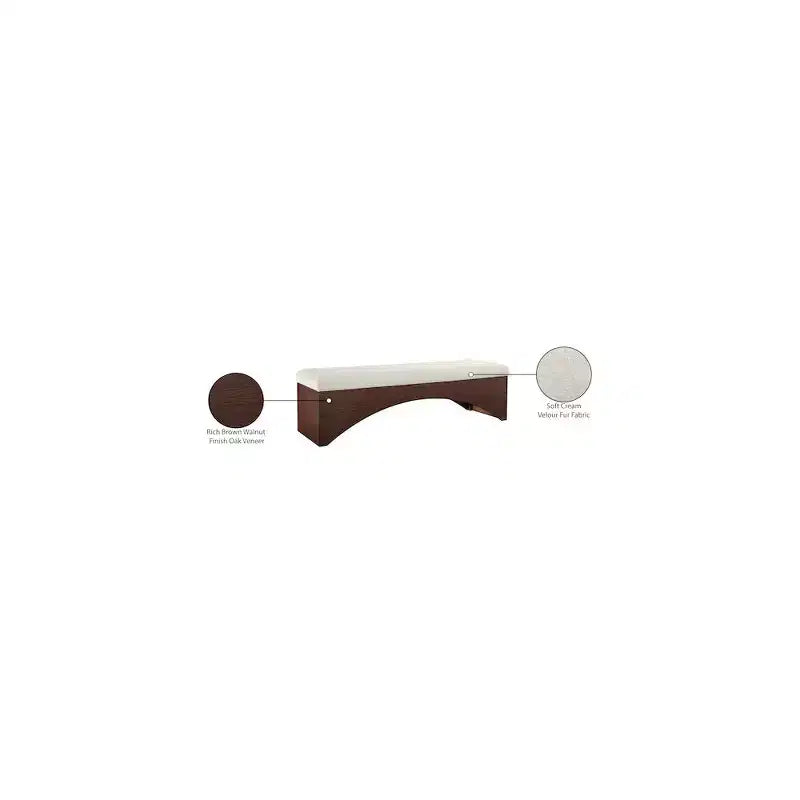 Lawson Velour Fur Fabric Bench