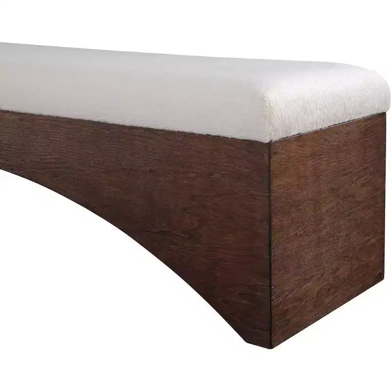 Lawson Velour Fur Fabric Bench