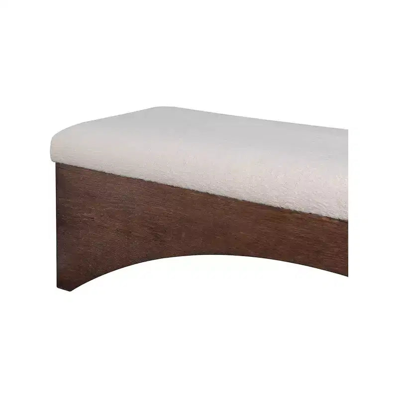 Lawson Velour Fur Fabric Bench