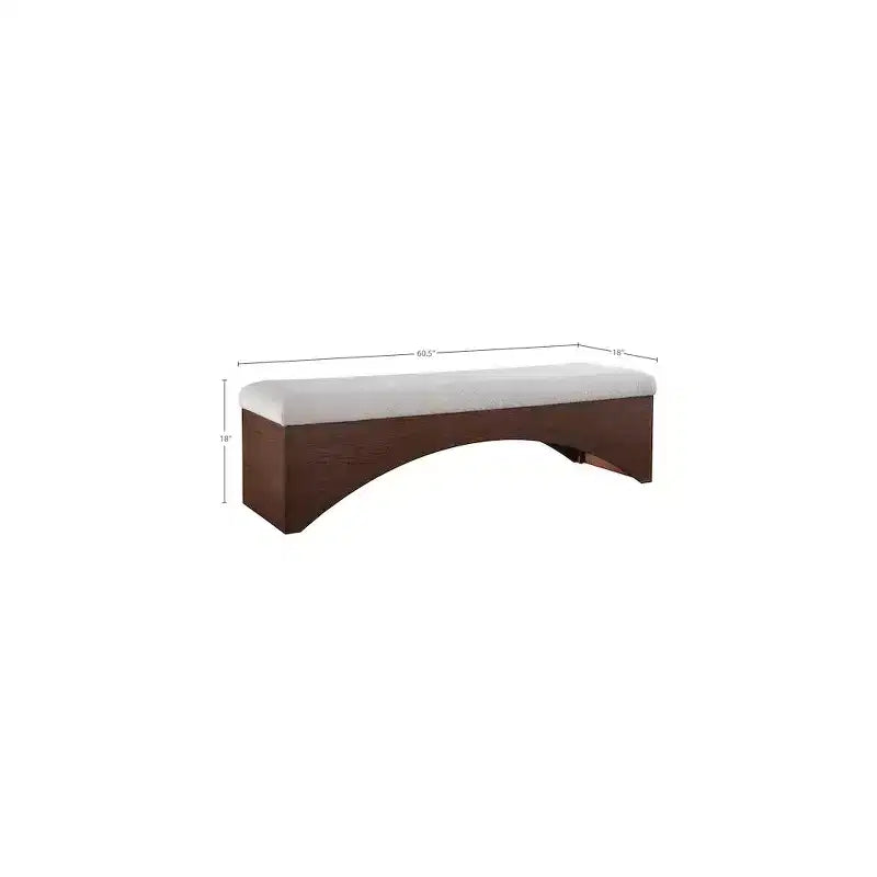 Lawson Velour Fur Fabric Bench