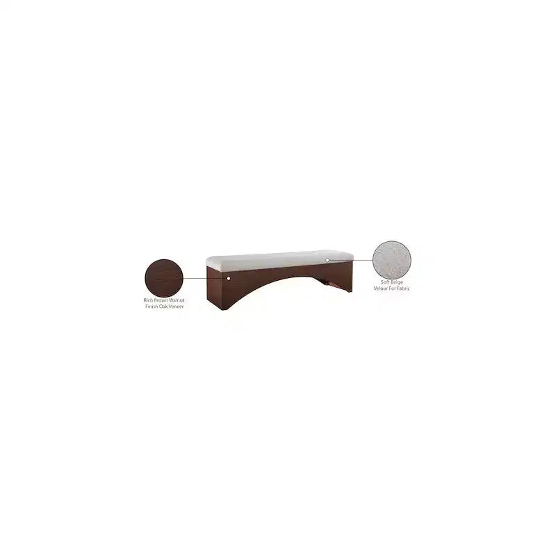 Lawson Velour Fur Fabric Bench
