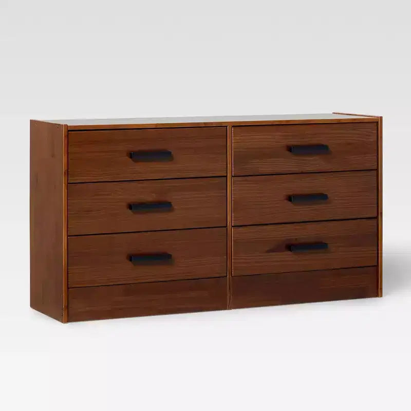 Walker Edison Easy Assembly Solid Wood 6-Drawer Dresser with Handles
