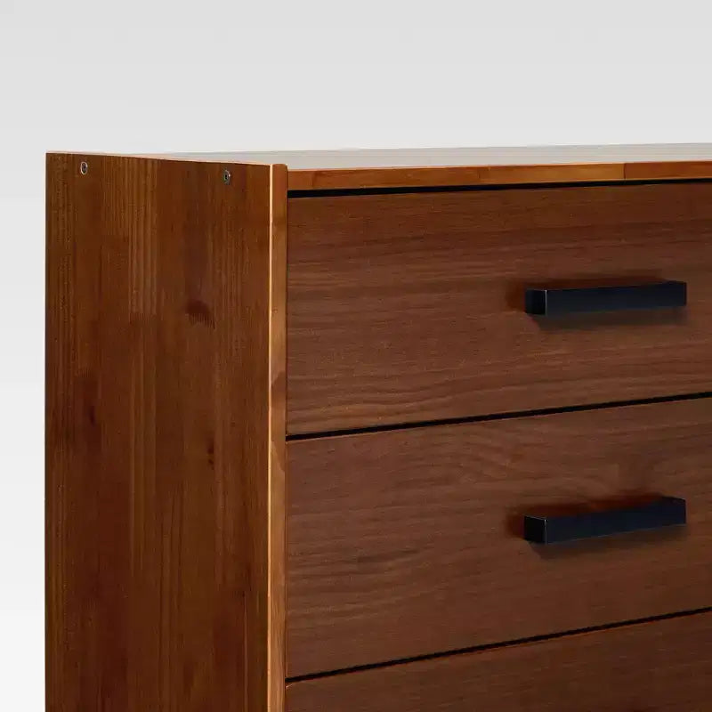 Easy Assembly Solid Wood 6-Drawer Dresser with Handles