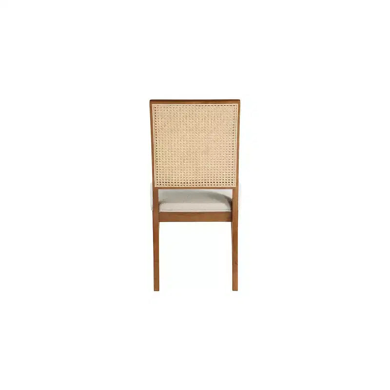 Butterfly Cream Linen Textured Fabric Dining Chair, Set of 2