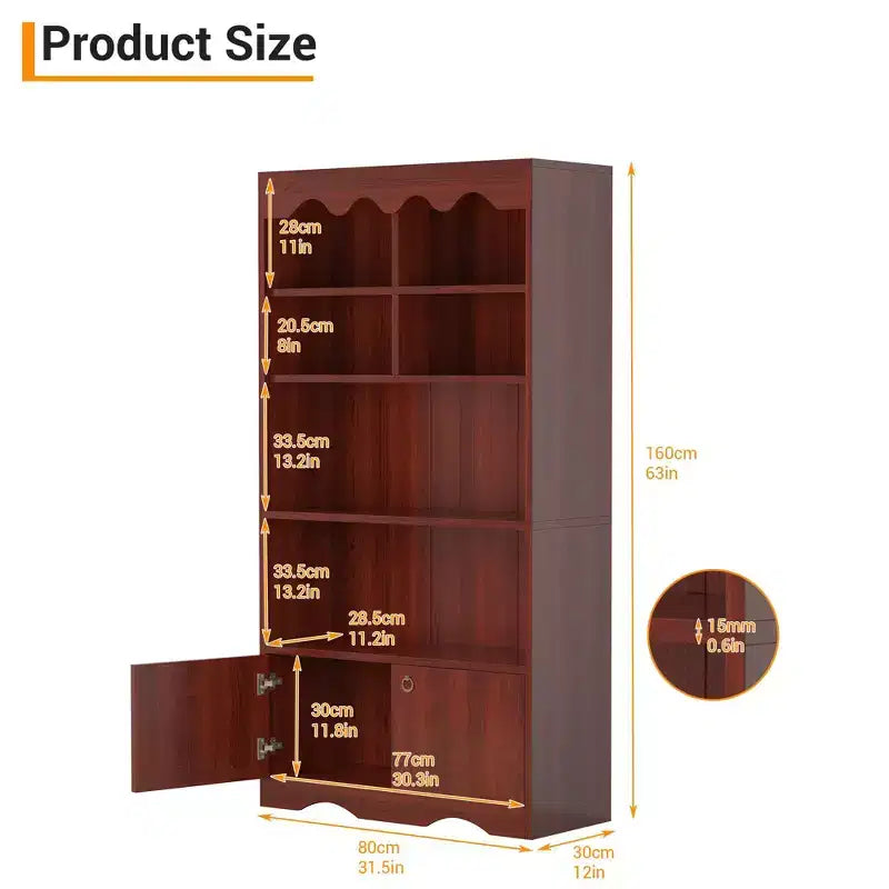 5-Tier Bookcase and Bookshelf, Large 63 Inch High Floor-To-ceiling Bookshelf for Home Office, Toy Display Storage Rack, Bookcase Storage Rack