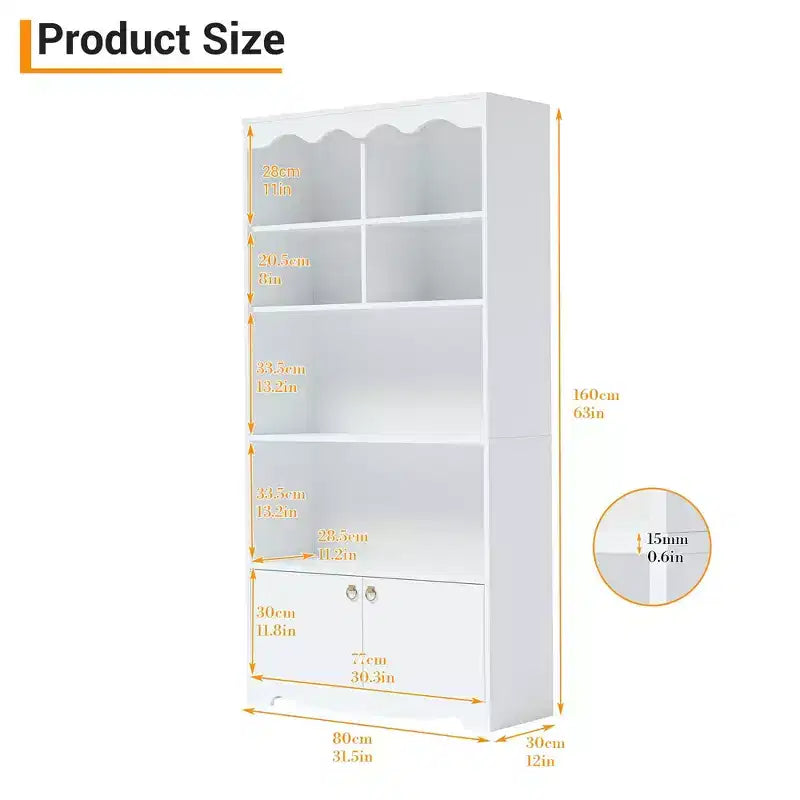 5-Tier Bookcase and Bookshelf, Large 63 Inch High Floor-To-ceiling Bookshelf for Home Office, Toy Display Storage Rack, Bookcase Storage Rack