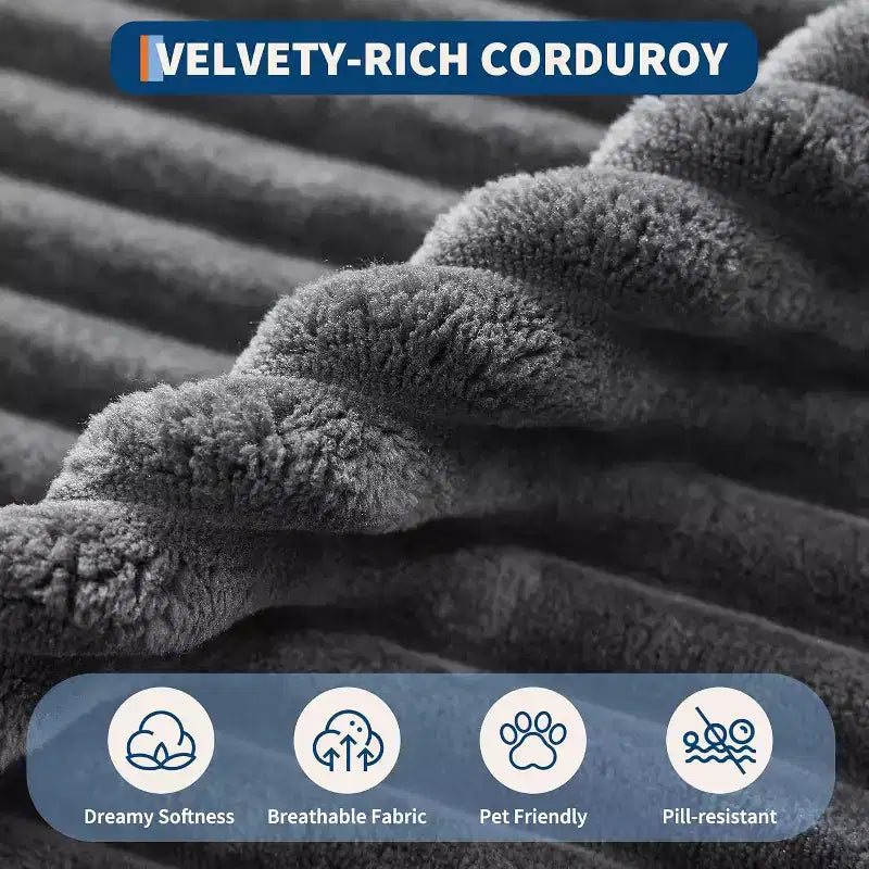 Corduroy Loveseat Sofa Chair with Pillows, Cloud Lounger for Living Room and Bedroom, No Assembly Fold Out Sleeper Couch, Compact Space-Saving Design