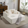 Corduroy Loveseat Sofa Chair with Pillows, Cloud Lounger for Living Room and Bedroom, No Assembly Fold Out Sleeper Couch, Compact Space-Saving Design