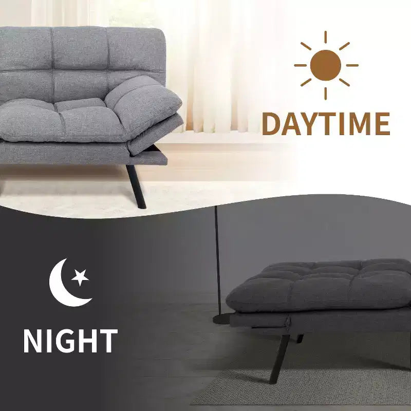 71 Futon Sofa Bed, Memory Foam Modern Convertible Couch Bed,Folding Futon Sleeper Couch with Compact Living Space