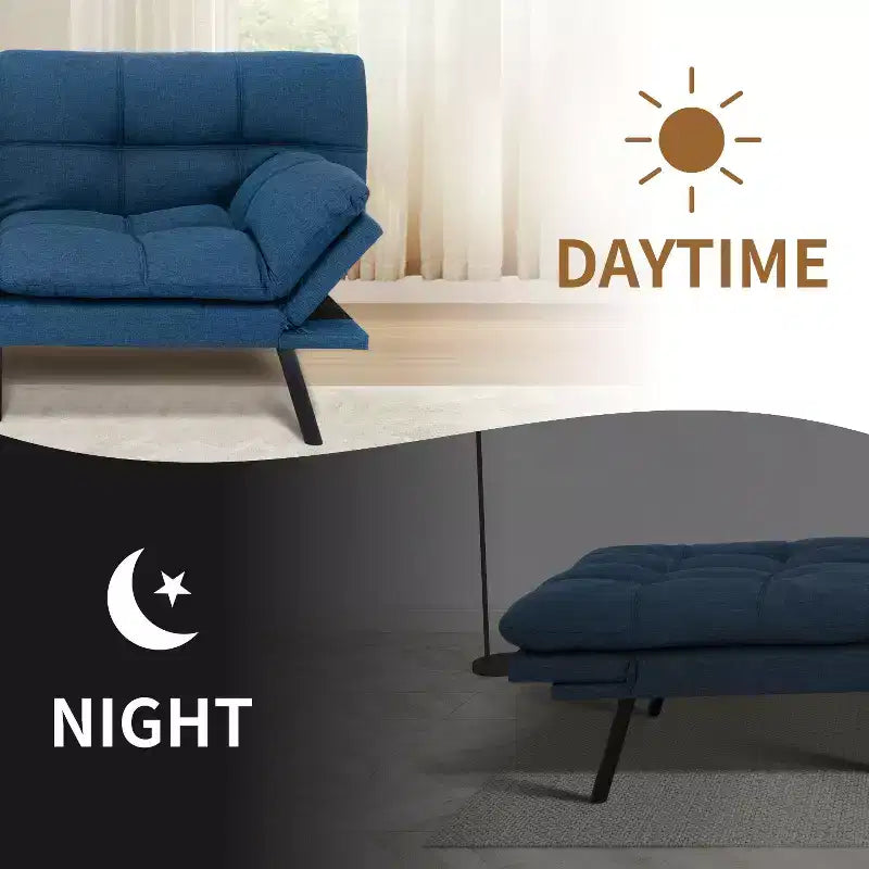 71 Futon Sofa Bed, Memory Foam Modern Convertible Couch Bed,Folding Futon Sleeper Couch with Compact Living Space