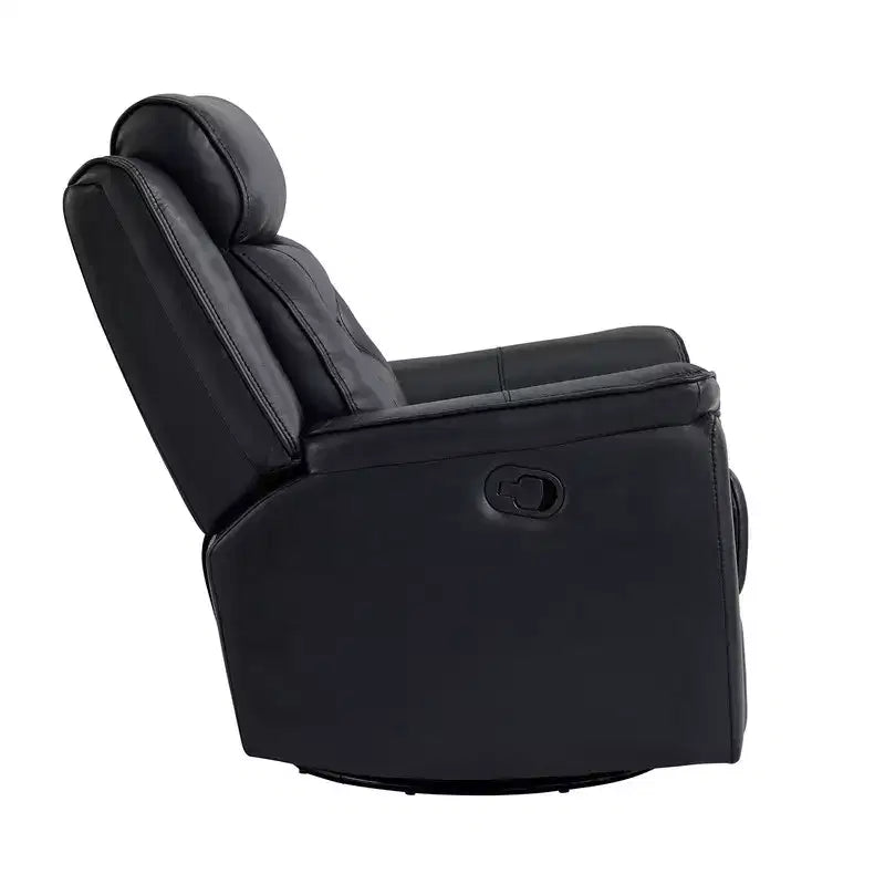 Swivel Manual Recliner Faux Leather Glider Recliner