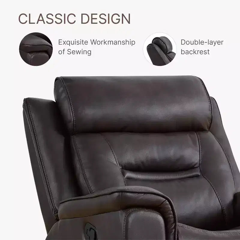 Swivel Manual Recliner Faux Leather Glider Recliner