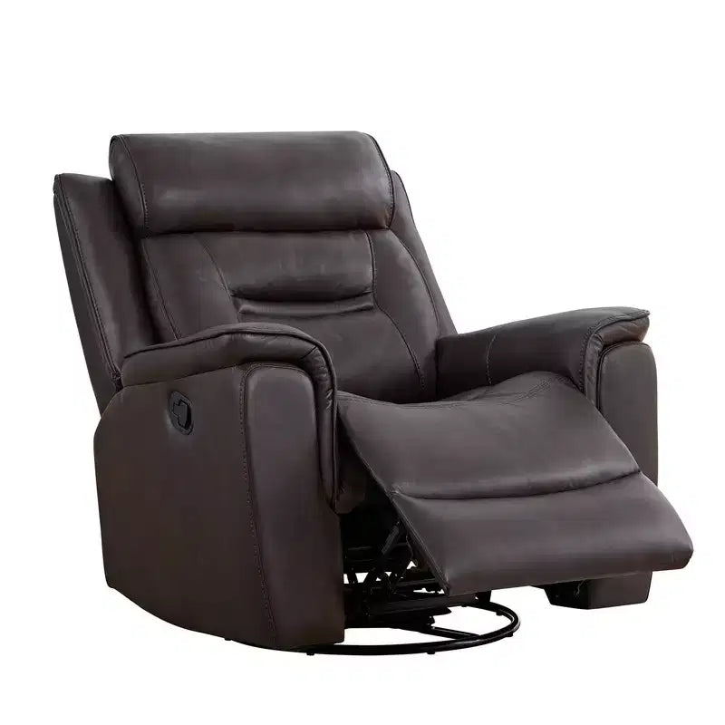 Swivel Manual Recliner Faux Leather Glider Recliner