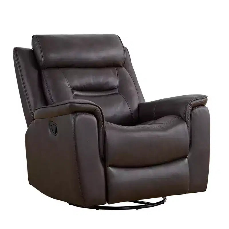 Swivel Manual Recliner Faux Leather Glider Recliner