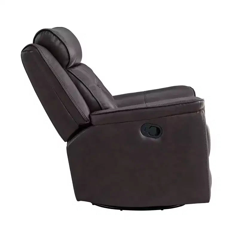 Swivel Manual Recliner Faux Leather Glider Recliner