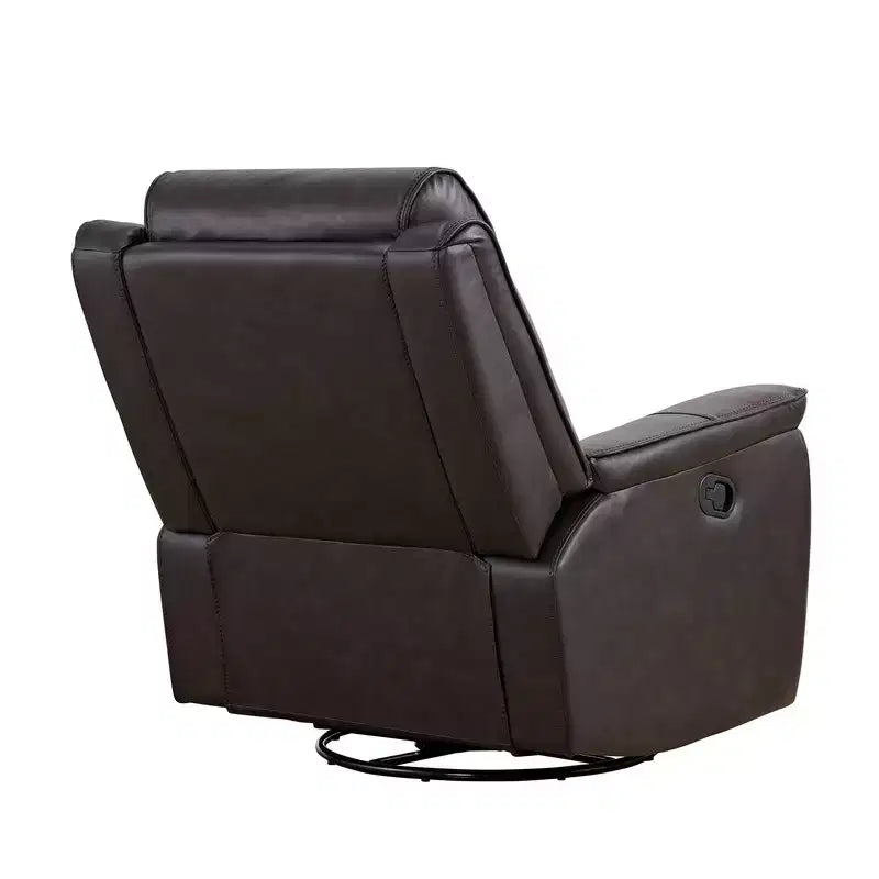 Swivel Manual Recliner Faux Leather Glider Recliner