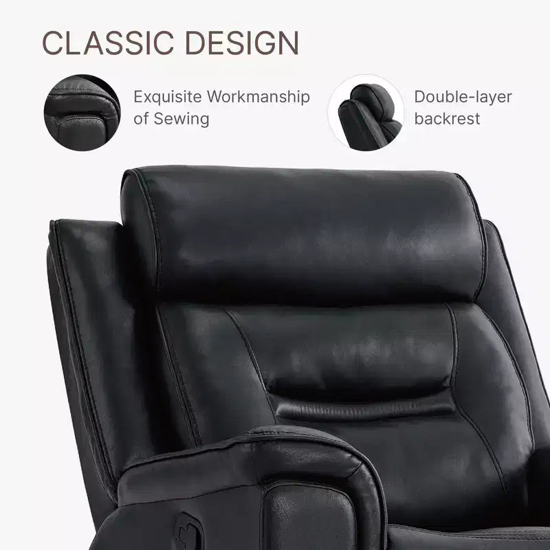 Swivel Manual Recliner Faux Leather Glider Recliner