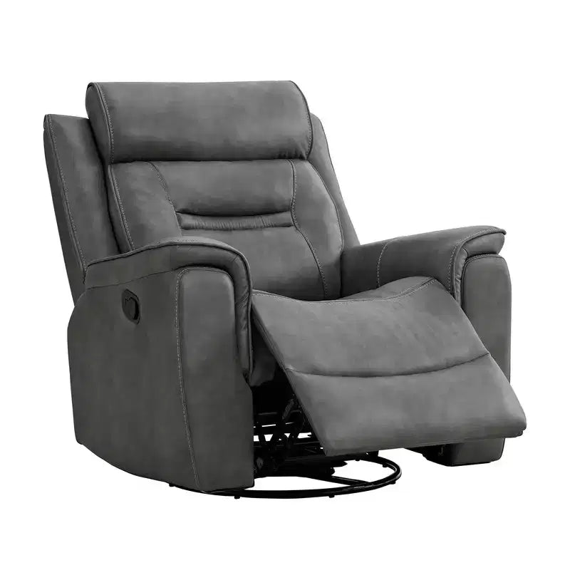 Swivel Manual Recliner Faux Leather Glider Recliner