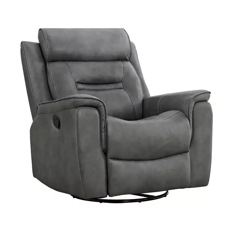 Swivel Manual Recliner Faux Leather Glider Recliner