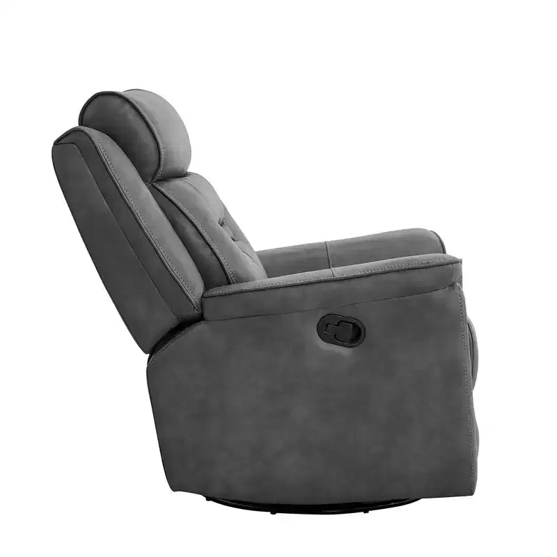 Swivel Manual Recliner Faux Leather Glider Recliner
