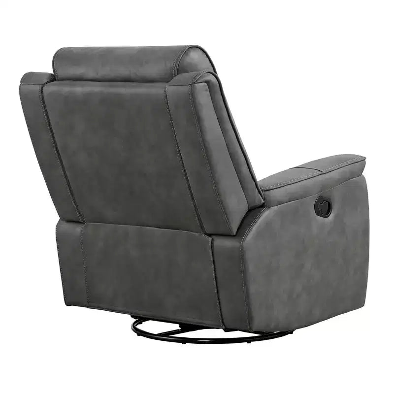 Swivel Manual Recliner Faux Leather Glider Recliner