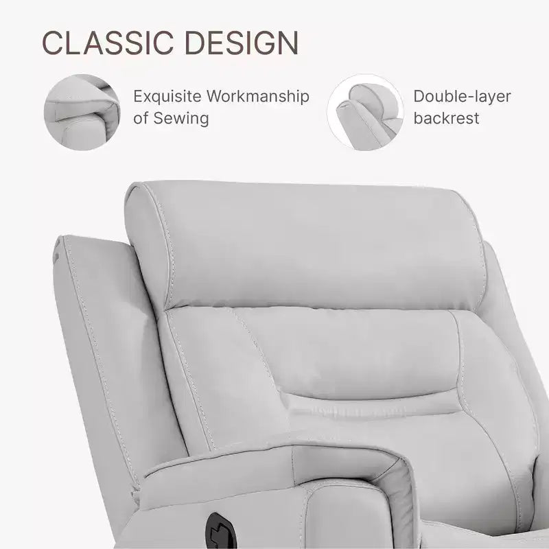 Swivel Manual Recliner Faux Leather Glider Recliner