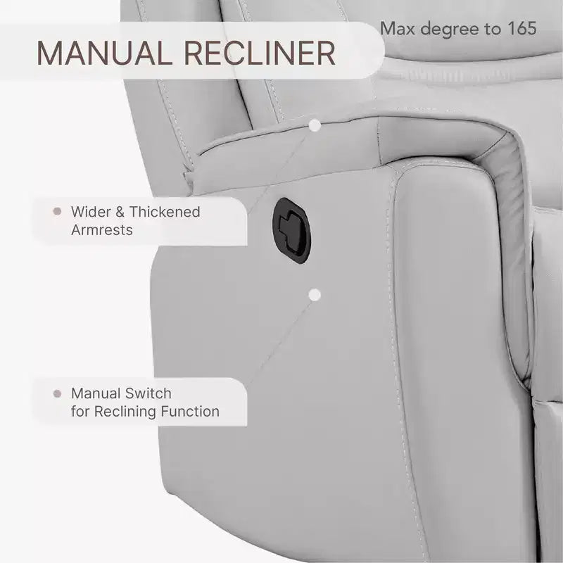 Swivel Manual Recliner Faux Leather Glider Recliner