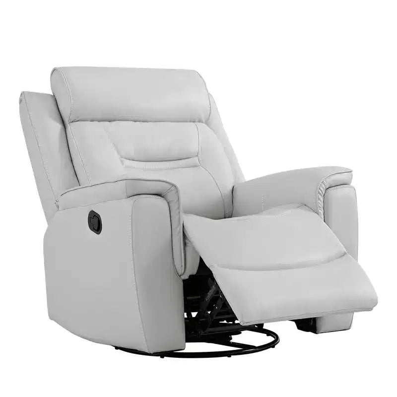 Swivel Manual Recliner Faux Leather Glider Recliner