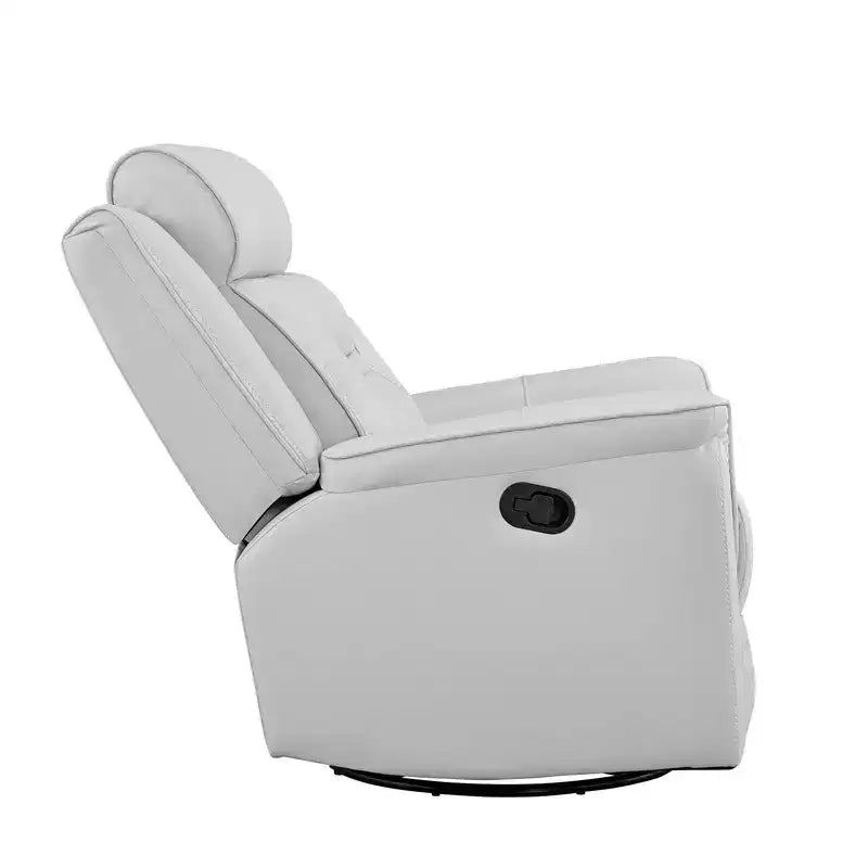 Swivel Manual Recliner Faux Leather Glider Recliner