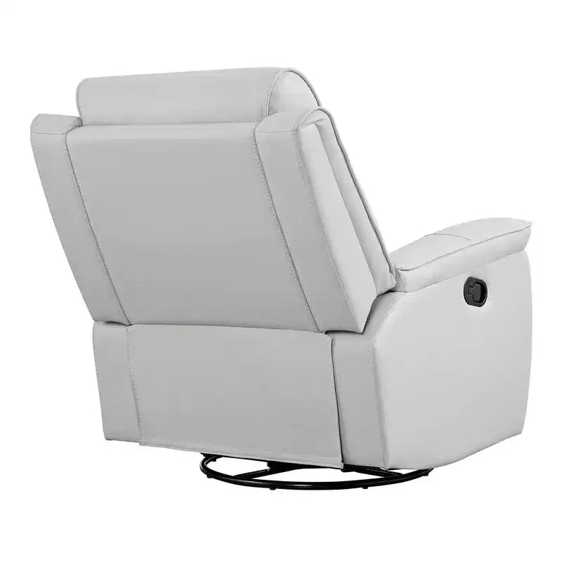 Swivel Manual Recliner Faux Leather Glider Recliner