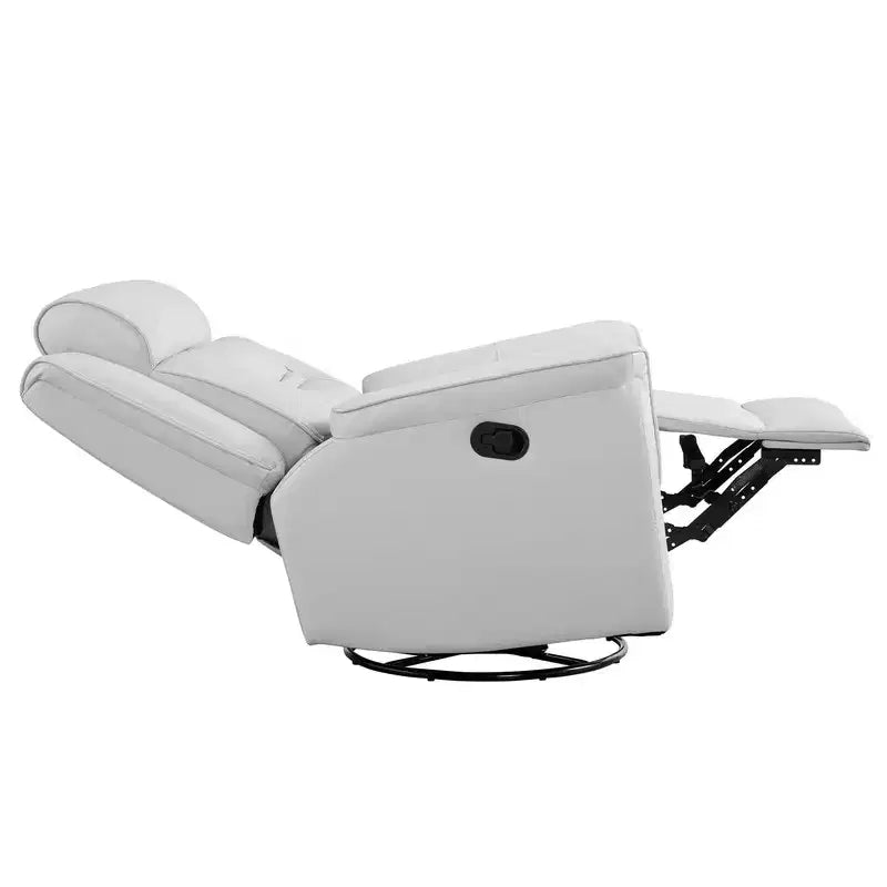 Swivel Manual Recliner Faux Leather Glider Recliner