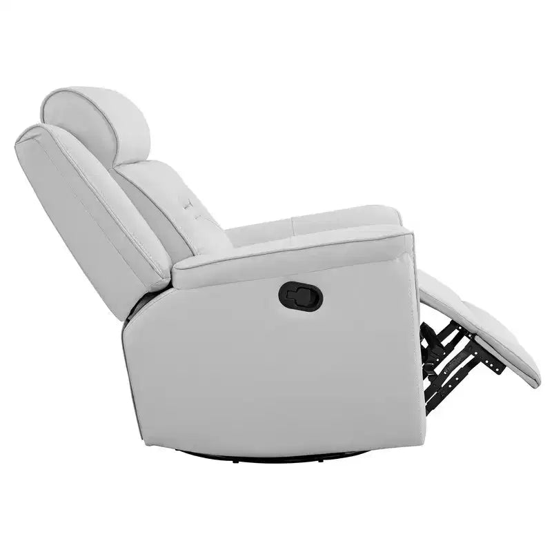 Swivel Manual Recliner Faux Leather Glider Recliner