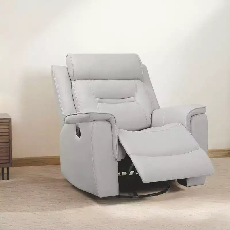 Swivel Manual Recliner Faux Leather Glider Recliner