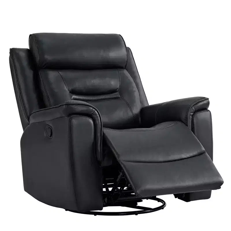 Swivel Manual Recliner Faux Leather Glider Recliner