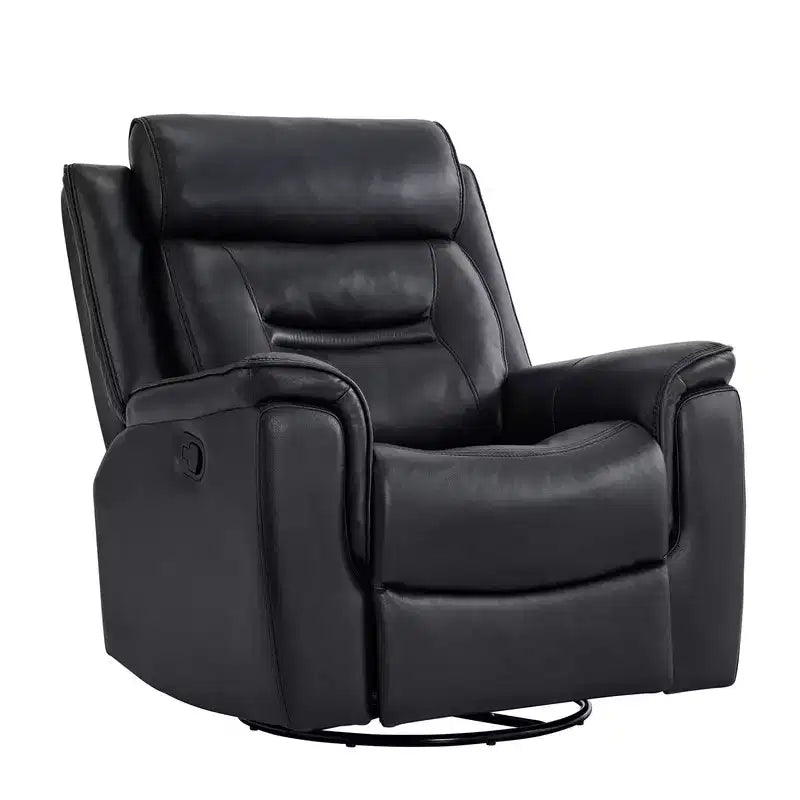 Swivel Manual Recliner Faux Leather Glider Recliner